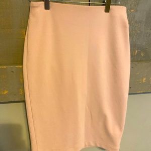 Pale Pink Cotton Philosophy Pencil Skirt